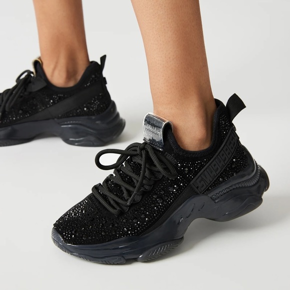 Steve Madden Shoes - Steve Madden Maxima Black Rhinestones Sneakers